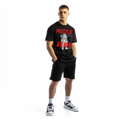 Hustle Reign Premium Streetwear Tee - Black