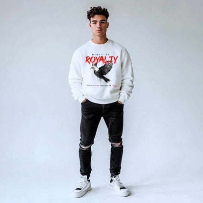 Wings of Royalty Heavyweight Crewneck- White