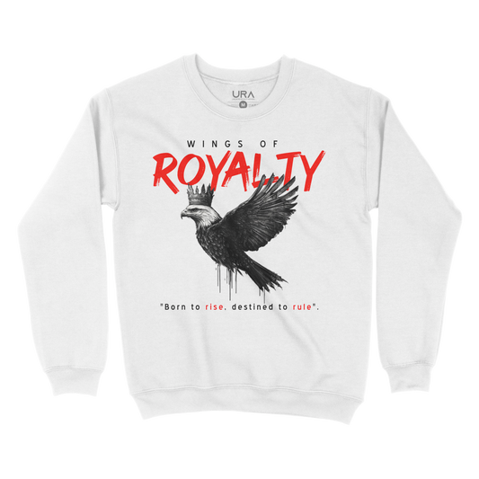 Wings of Royalty Heavyweight Crewneck- White