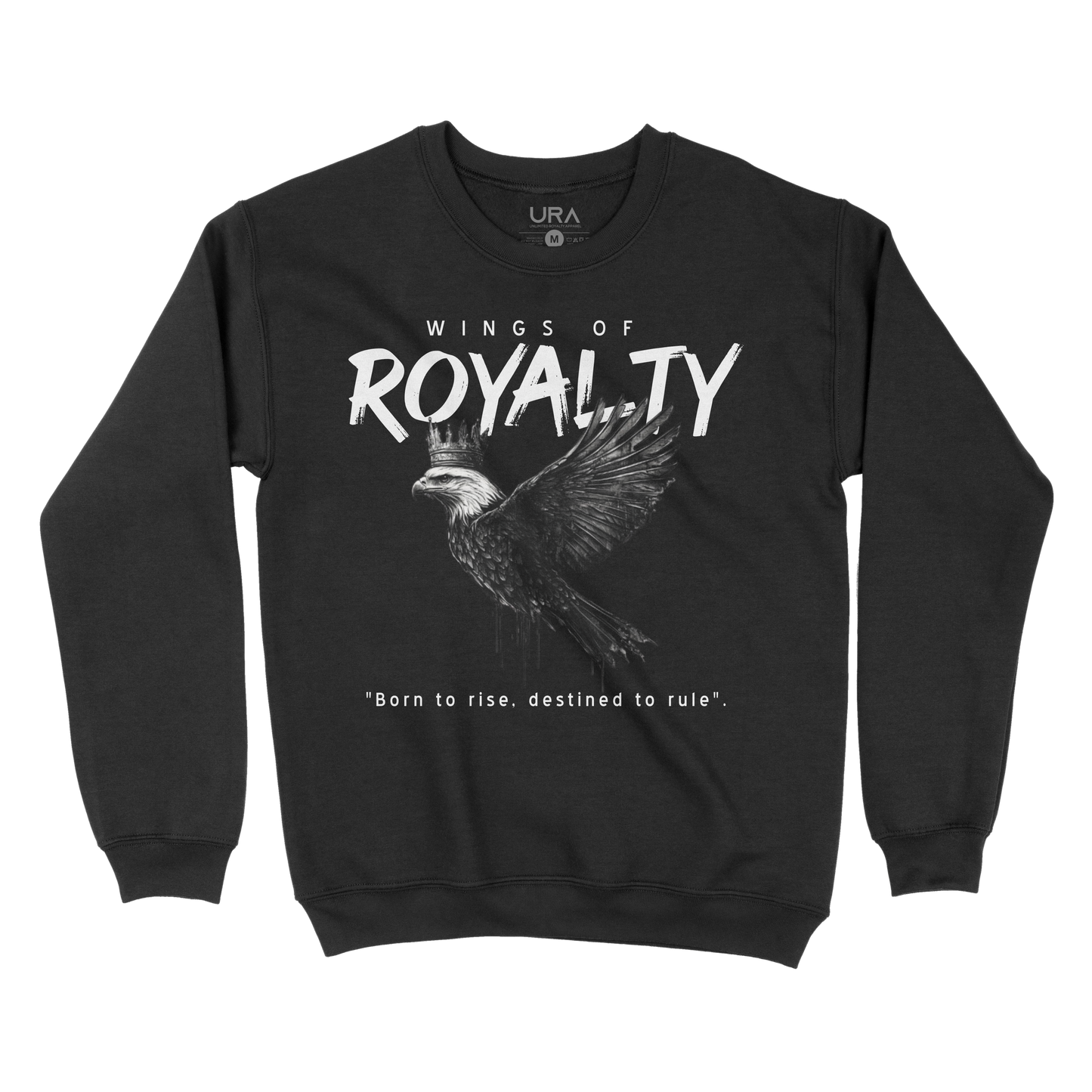 Wings of Royalty Heavyweight Crewneck- Black