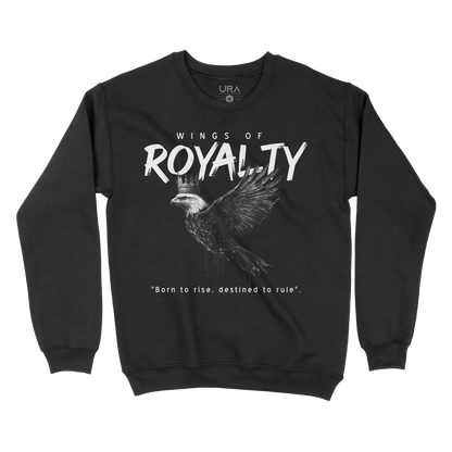 Wings of Royalty Heavyweight Crewneck- Black