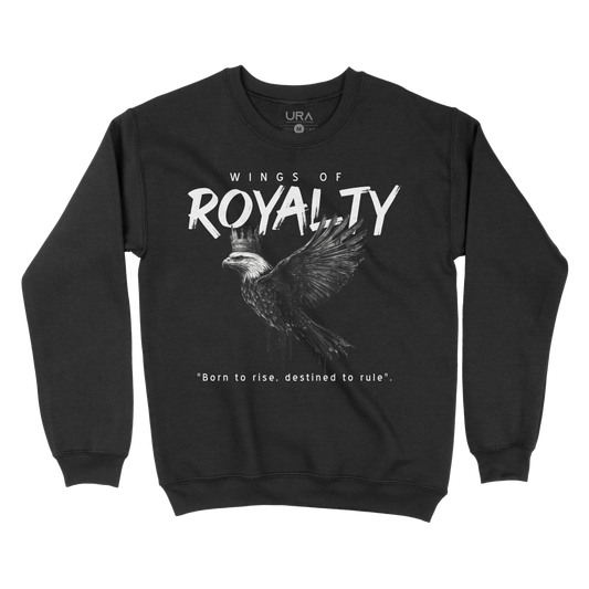 Wings of Royalty Heavyweight Crewneck- Black