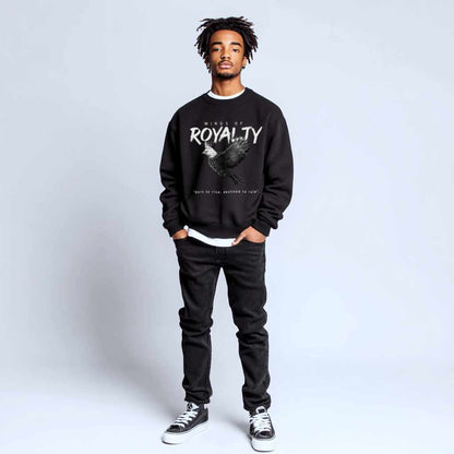 Wings of Royalty Heavyweight Crewneck- Black