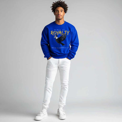 Wings of Royalty Heavyweight Crewneck- Royal Blue