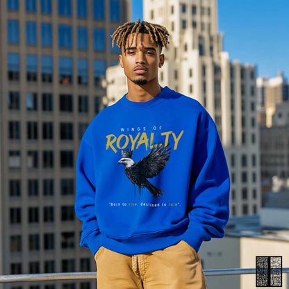 Wings of Royalty Heavyweight Crewneck- Royal Blue