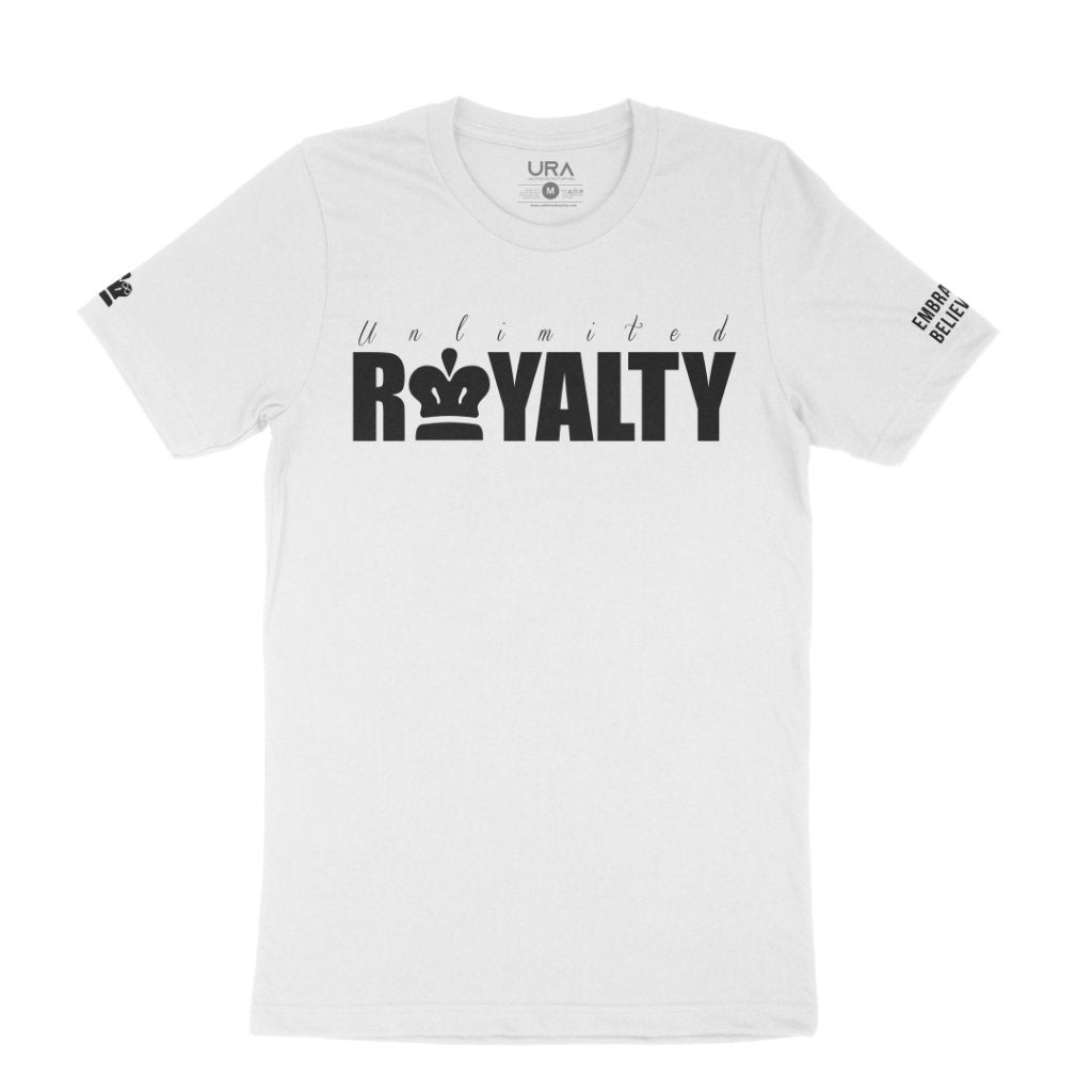 Unlimited Royalty Text White Unlimited Tee - Royalty Apparel –